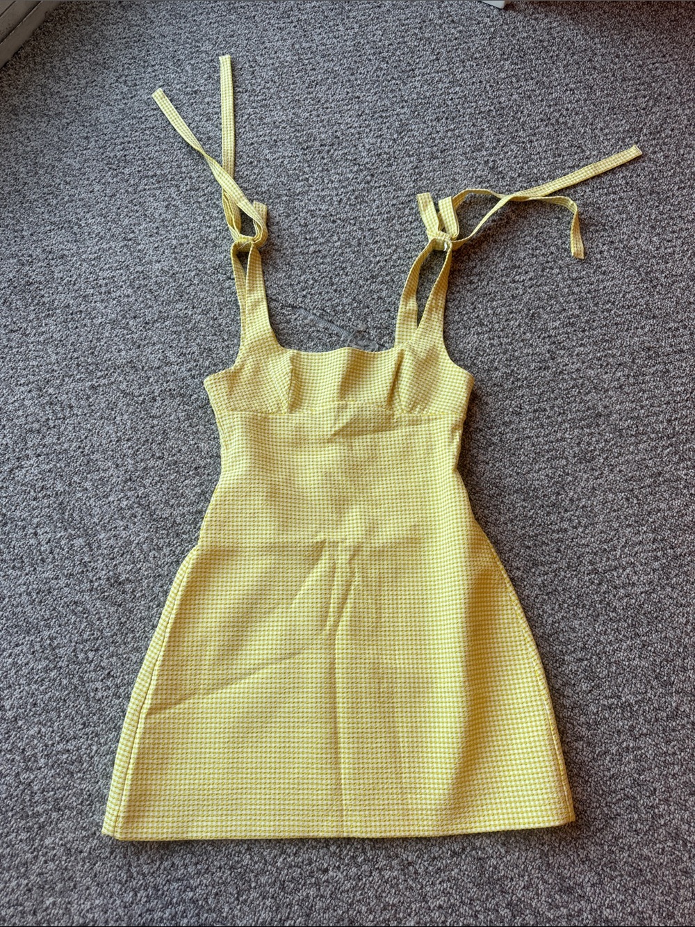 Zara Yellow Tie-Shoulder Mini Dress